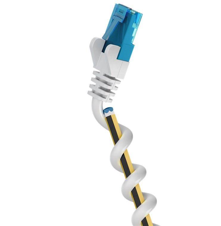 Goobay Ultraflexibles CAT 6A Patchkabel, RJ45, U/UTP Schirmung, LSZH-TPE, 10 Gbit/s, 500 MHz - Länge: 7,50 m - Farbe: weiß