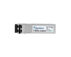 BlueOptics optisches Transceiver-Modul mit schwarzem Stecker, gezeigt auf weißem Hintergrund.