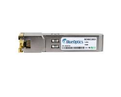BlueOptics Glasfaser-Transceiver-Modul mit Metallgehäuse und Anschluss auf der linken Seite.