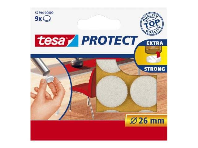 tesa Protect Filzgleiter rund 26mm weiß 9St. Multimedia-Technik Heften,Lochen,Kleben Sonstiges und