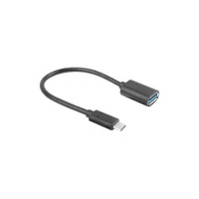 LANBERG USB-C(M)3.1->USB-A(F) Kabel OTG 0,15m schwarz Multimedia-Technik USB-Kabel