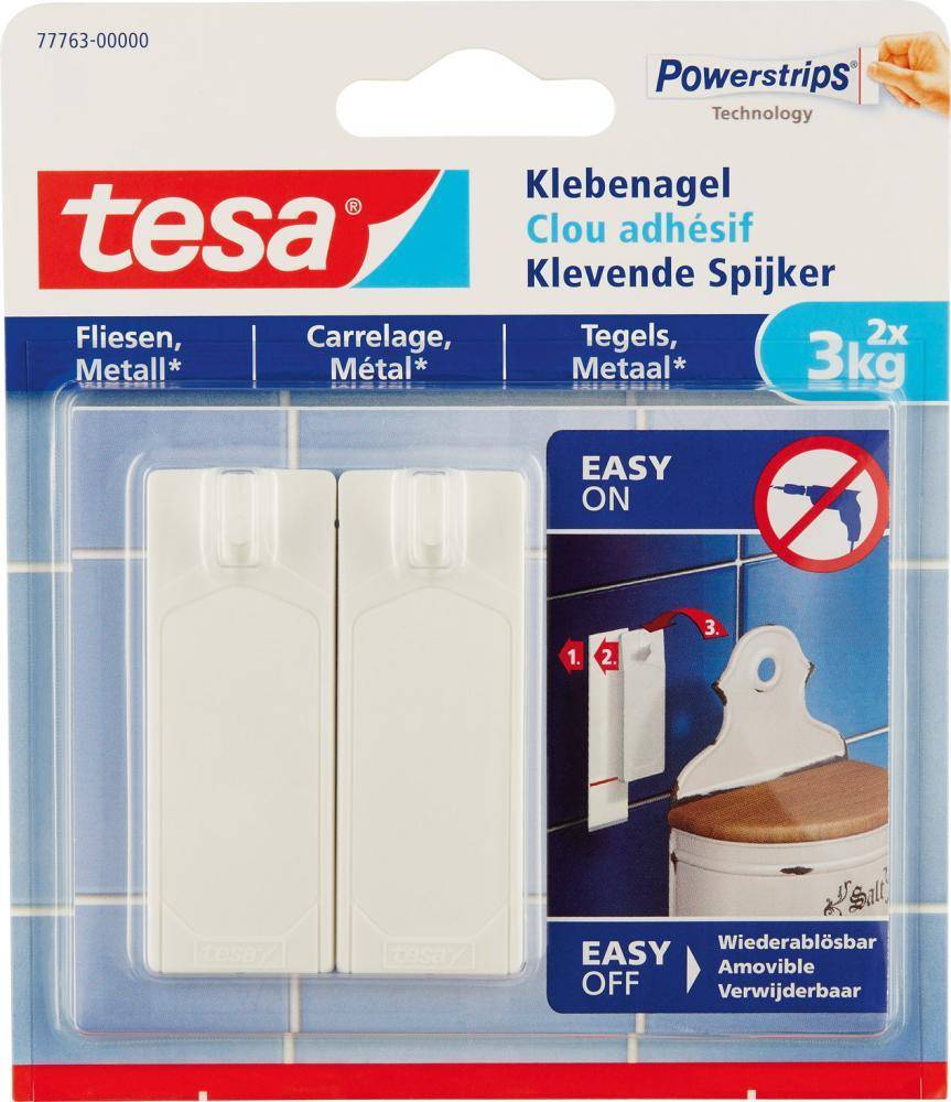 tesa Klebenagel Fliesen & Metall bis 3kg 2St. Multimedia-Technik Heften,Lochen,Kleben Sonstiges und