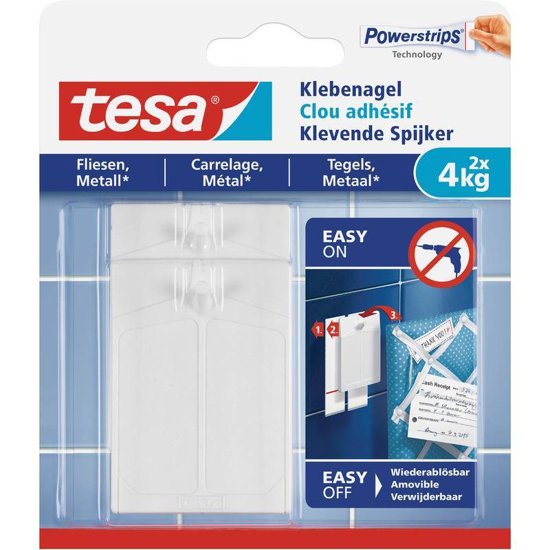 tesa Klebenagel Fliesen & Metall bis 4kg 2St. Multimedia-Technik Heften,Lochen,Kleben Sonstiges und