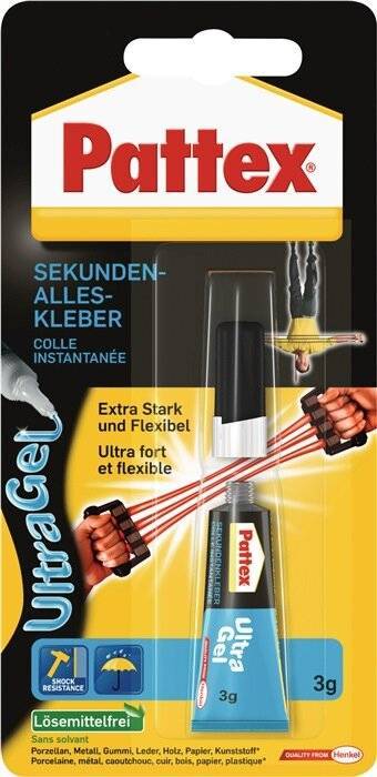 Pattex SekundenALLESkleber Ultra Gel WA98, Tube mit 3g Multimedia-Technik Heften,Lochen,Kleben und
