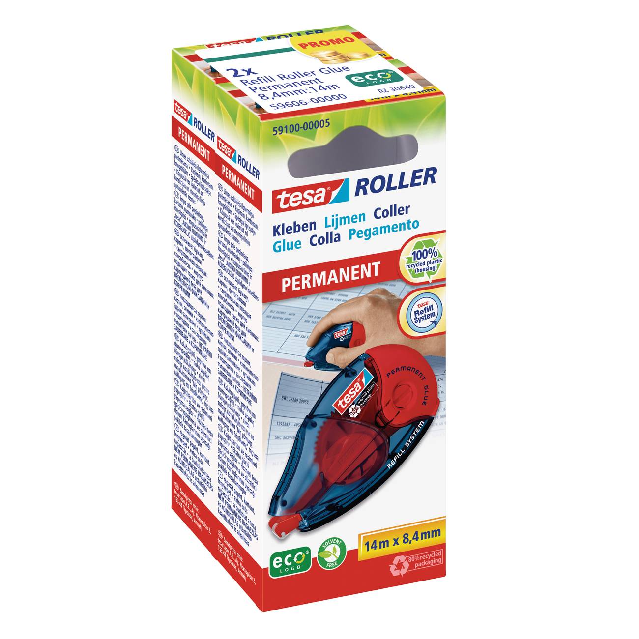 tesa Roller Kleben permanent ecoLogo Nachfüllkassette 2St. Multimedia-Technik Heften,Lochen,Kleben