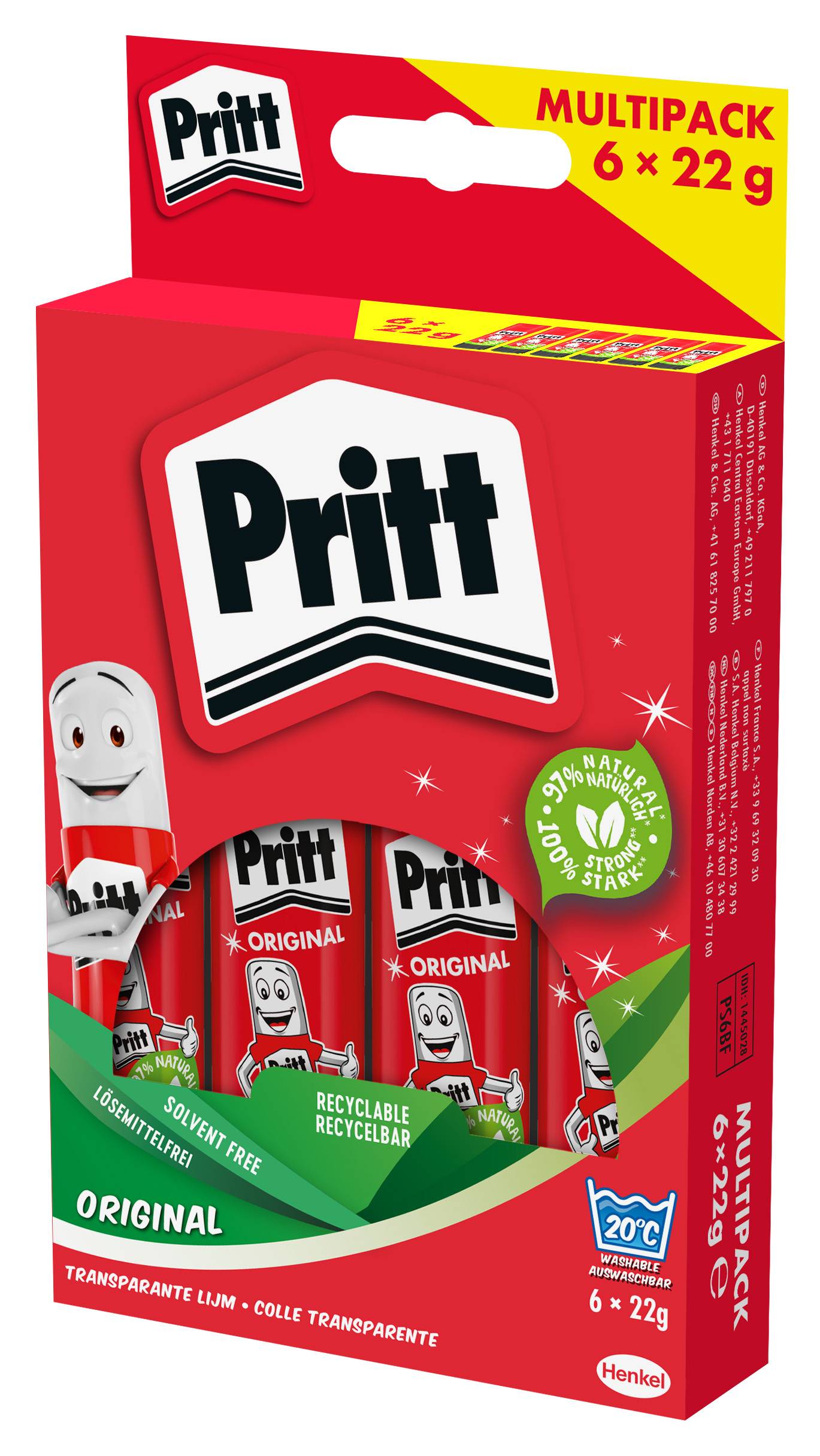 Pritt Klebestift Multipack 6 ST x 22g, 9H PS6BF Multimedia-Technik Heften,Lochen,Kleben Sonstiges