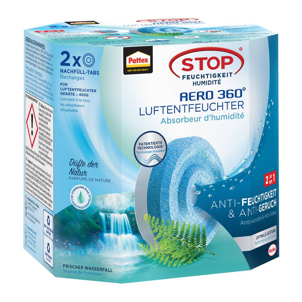 Pattex Luftentfeuchter Nachfüll Tabs Aero 360 2x450g Fresh Multimedia-Technik Heften,Lochen,Kleben