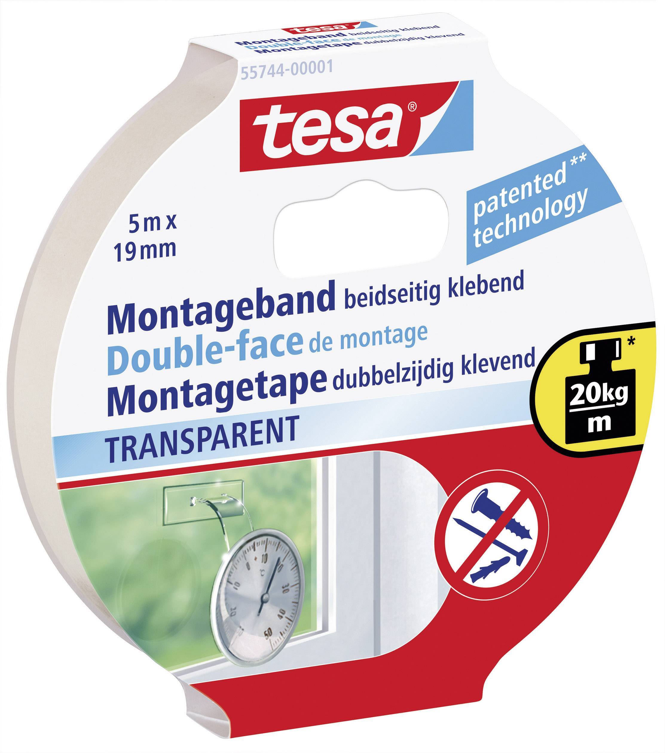 tesa Powerbond Montageband Transparent 5m 19mm Multimedia-Technik Heften,Lochen,Kleben Sonstiges und