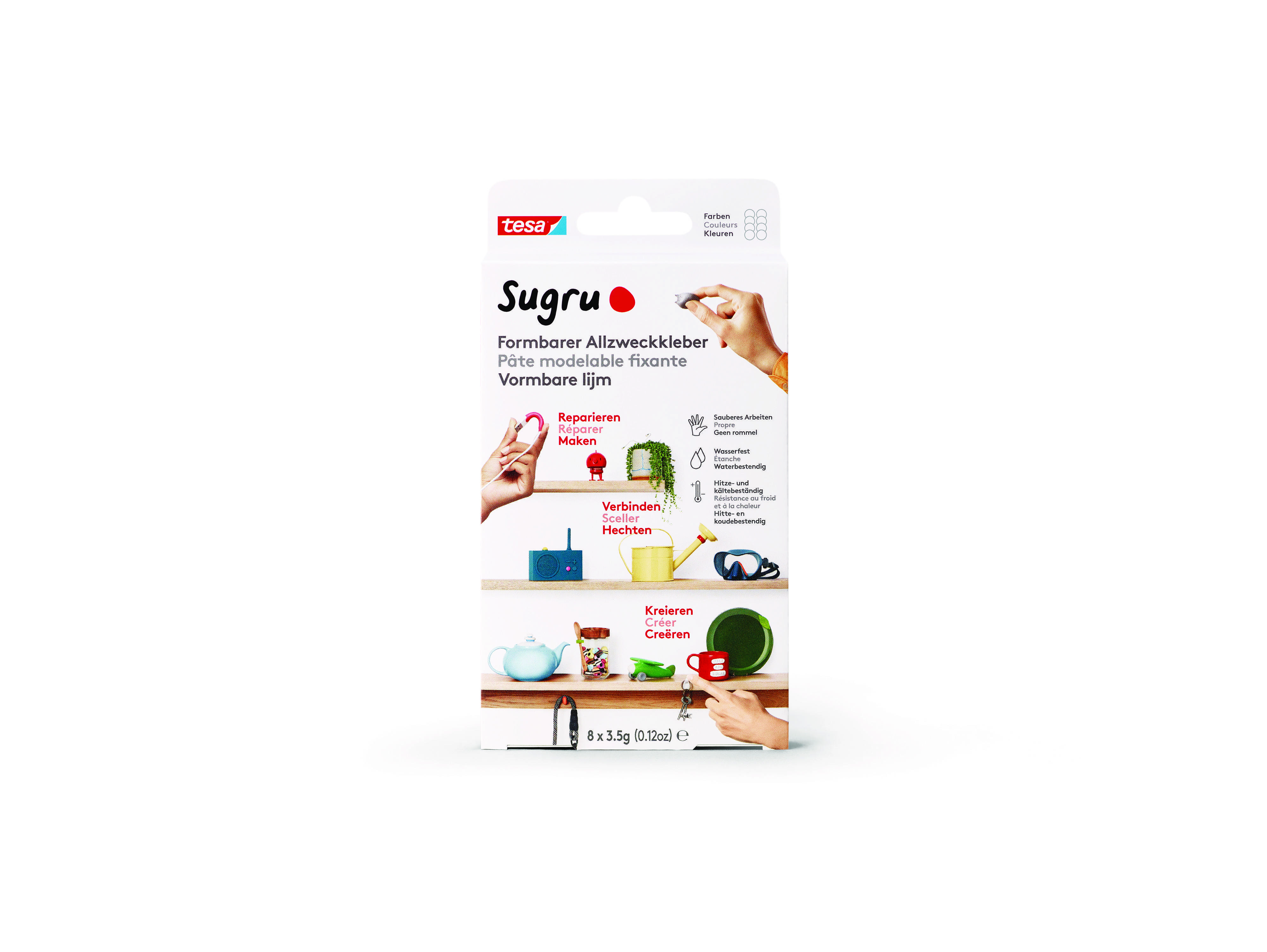tesa Sugru formbarer Allzweckkleber 8er Weiss Multimedia-Technik Heften,Lochen,Kleben Sonstiges und