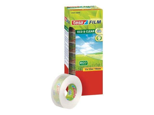 tesafilm eco&clear Rolle 33m 19mm Office Box 8St. Multimedia-Technik Heften,Lochen,Kleben Sonstiges