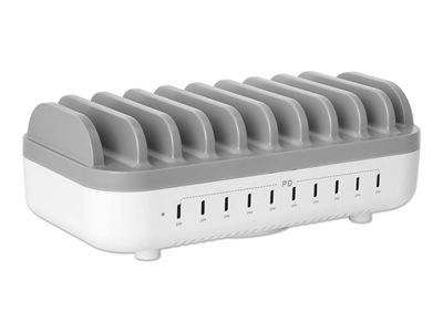 MANHATTAN 10-Port USB-Power Delivery-Ladestation 200W Multimedia-Technik Ladegerät