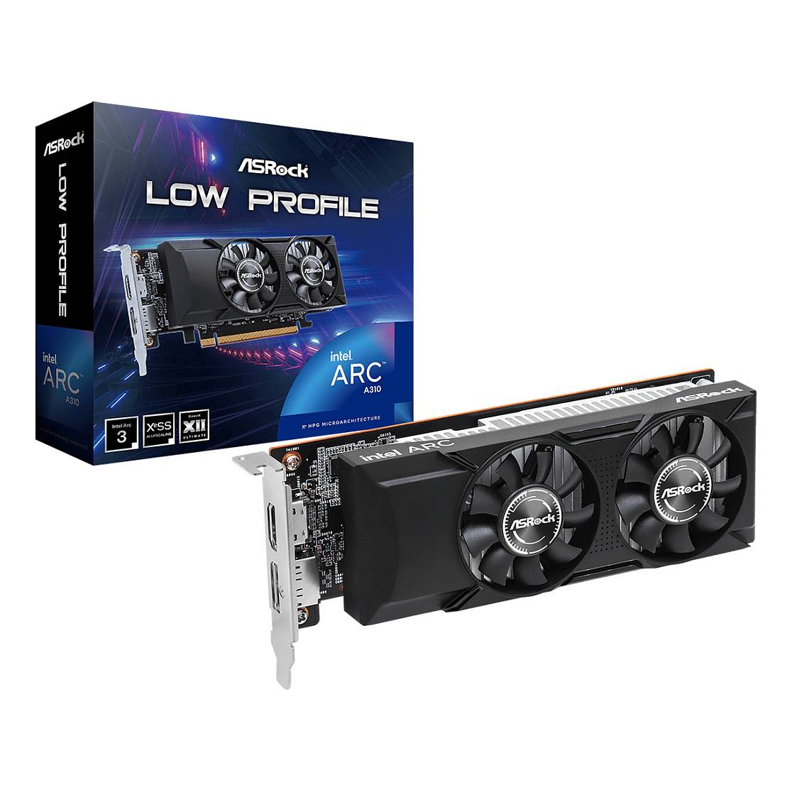 Asrock Intel Arc A310 Low Profile 4GB Grafikkarten PCI-Express