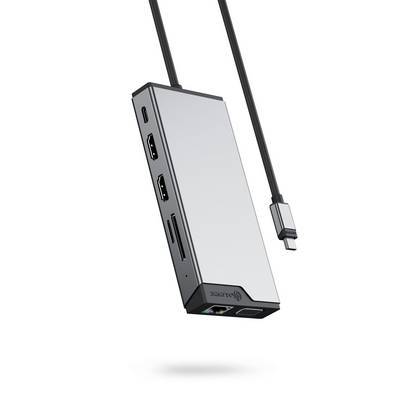 Alogic Dockingstation USB-C 12 in 1 Dual Display Mini DV3 Multimedia-Technik