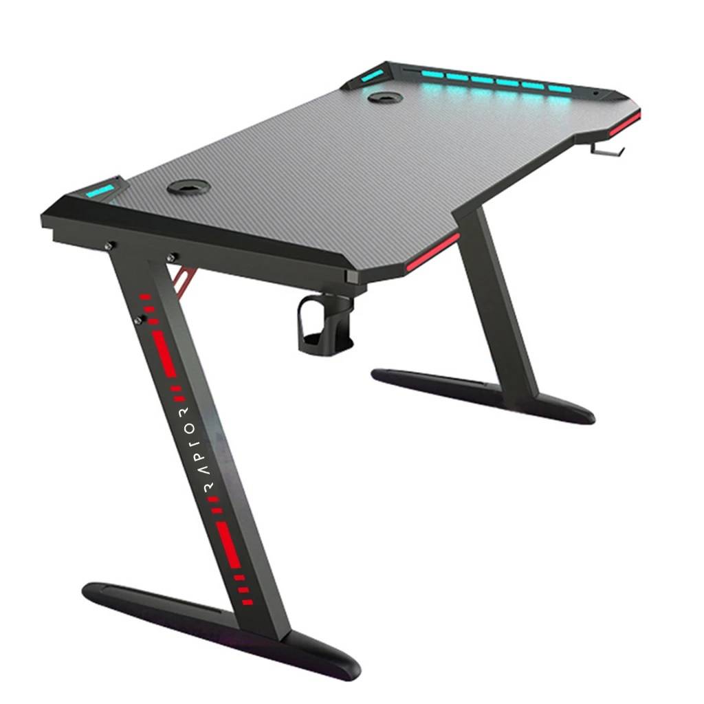 Raptor Gaming-Tisch GT100 120x60cm RGB schwarz Multimedia-Technik Gaming Tisch Sonstiges Zubehör