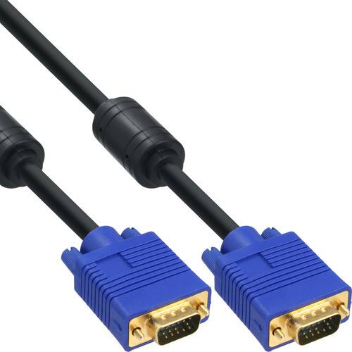 InLine® S-VGA Kabel, 15pol HD Stecker / Stecker, schwarz, 2m Kabel Audio- / Videokabel diverse BNC