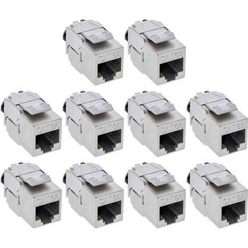 InLine® Keystone RJ45 Buchse Slim SNAP-In Cat.6A, integr. Kabelbinder, 10er Pack Keystones &