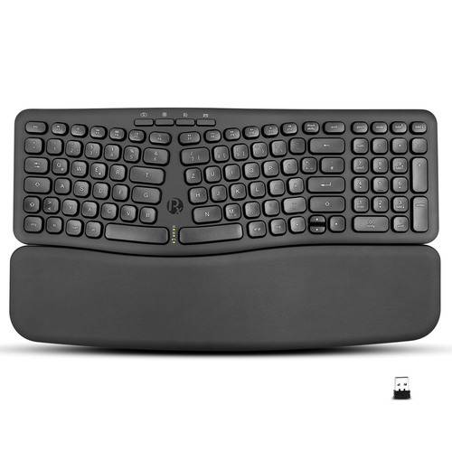 Perixx PERIBOARD-636 DE, ergonomische Wireless Tastatur, inkl. Handballenpolster Eingabe / Ausgabe &