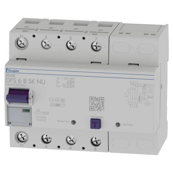 Doepke DFS6 063-4/0,03-B SK NU FI-Schutzschalter 4p 63A 0.03A 09144899 Install.Baumaterial