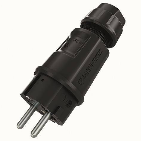 Mennekes Stecker SCHUKO schwarz 152072 16A 2p+PE 230V IP54 (Inhalt 10 Stück) Install.Baumaterial