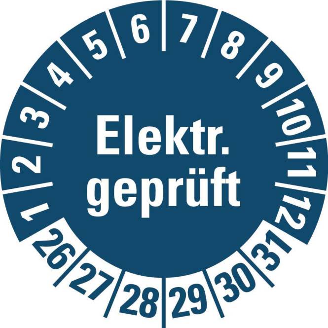 HEIN 187804 Prüfpl.El.gep.,26-31,bl,PF,Ø30mm,500/RO Industriematerial Schaltschränke