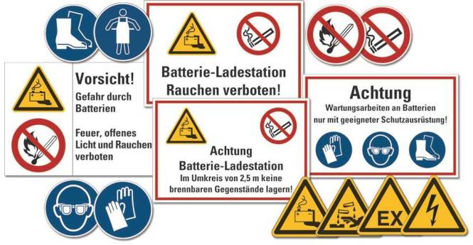 HEIN 185082 Kennzeichnungs-Set Batterie-Ladestation BGI 5017/DGUV (Inhalt 1 Stück) Schaltschränke