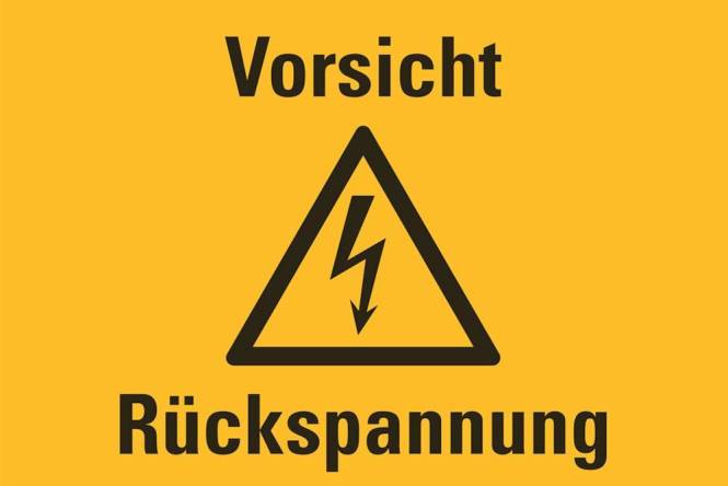 HEIN 172355 Warnschild HEIN_172355 Rückspannung Resopal 200x120mm Industriematerial Schaltschränke