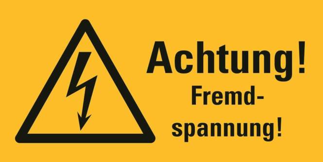 HEIN 171299 Warnschild HEIN_171299 Fremdspannung Folie 148x74mm Industriematerial Schaltschränke