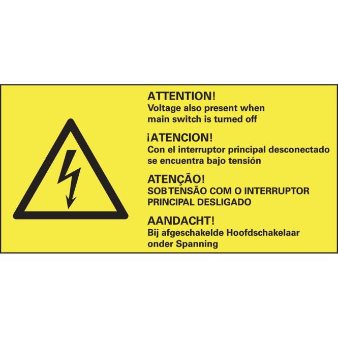 HEIN 172987 Warnschild HEIN_172987 ausgesch. Hauptschalter Folie 74x37mm Industriematerial