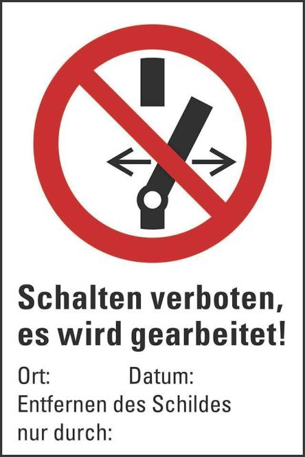 HEIN 183107 Verbots- HEIN_183107 Kombischild Schalten verboten ASR Industriematerial Schaltschränke