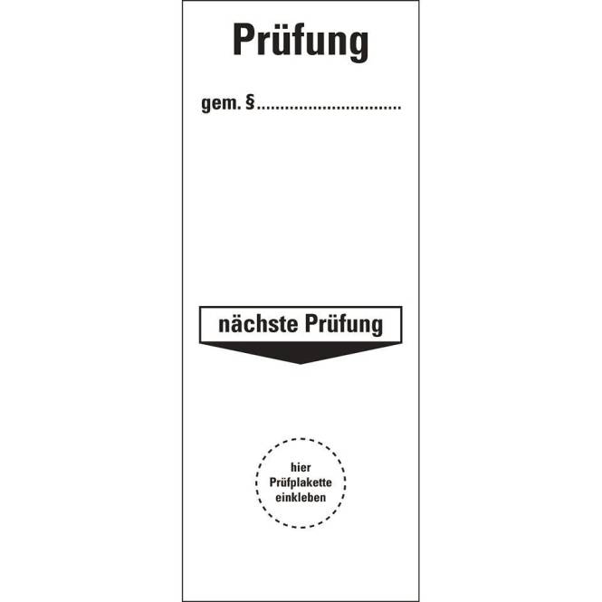 HEIN 4275 Grundplakette Prüfung gem....nächste Prüfung,Folie,selbstkl.,100x (Inhalt 1 Stück)