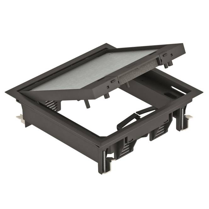OBO GES4-2U10T 9011 Geräteeinsatz ** f.Unimontage 222x222x65 PA gsw 740514 Install.Baumaterial