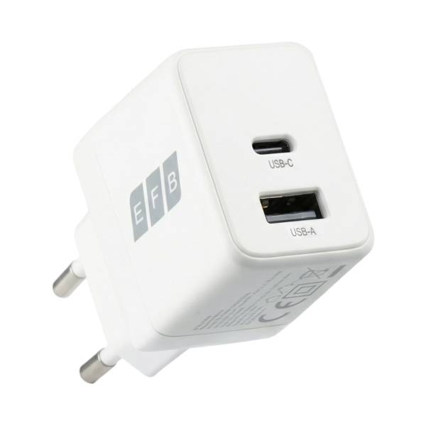 Ladegerät 20W USB-C + USB-A Set PD3.0 GaN QC3.0 -- inkl. 2m Ladekabel weiß Multimedia Ladegeräte