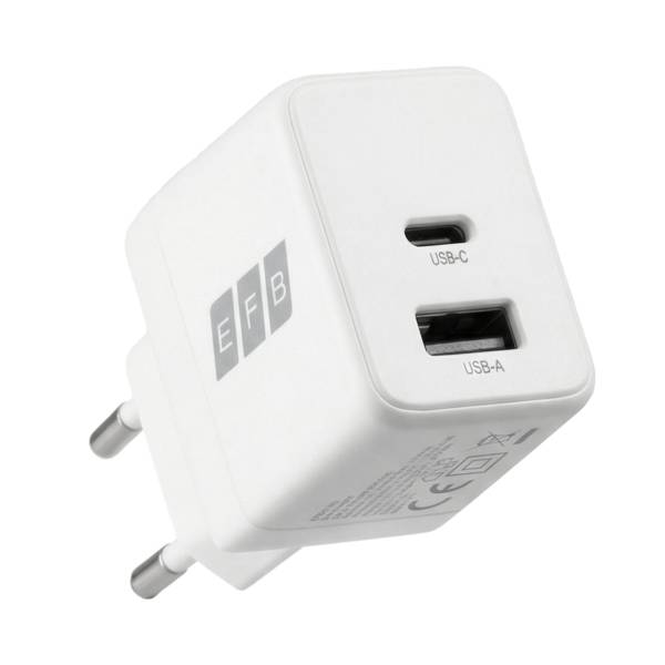 Ladegerät 30W USB-C + USB-A Set PD3.0 GaN QC3.0 -- inkl. 2m Ladekabel weiß Multimedia Ladegeräte