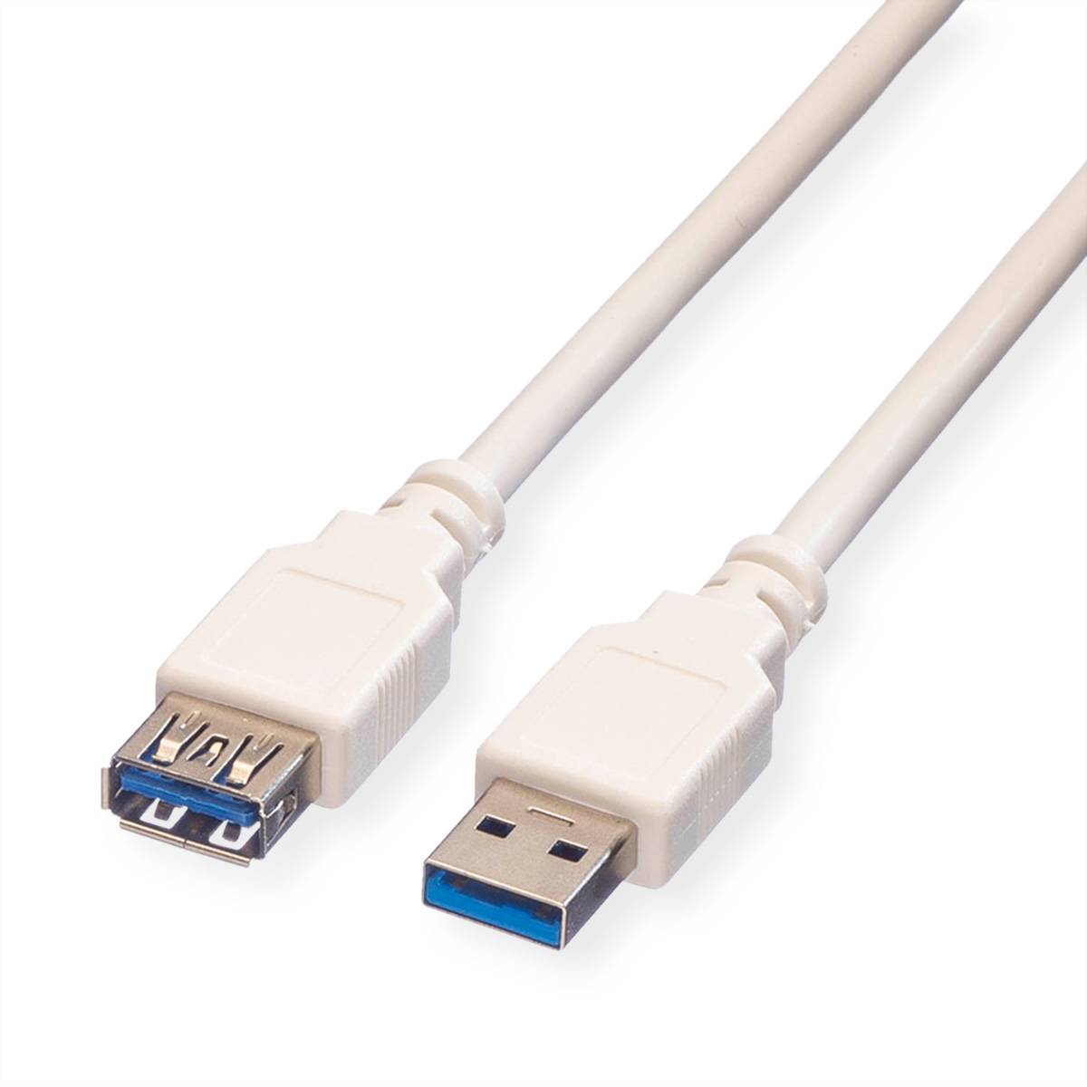 STANDARD USB 3.1 Gen 1 Verlängerungskabel, Typ A-A, ST/BU, beige, 0,8 m Kabel USB & Lightning
