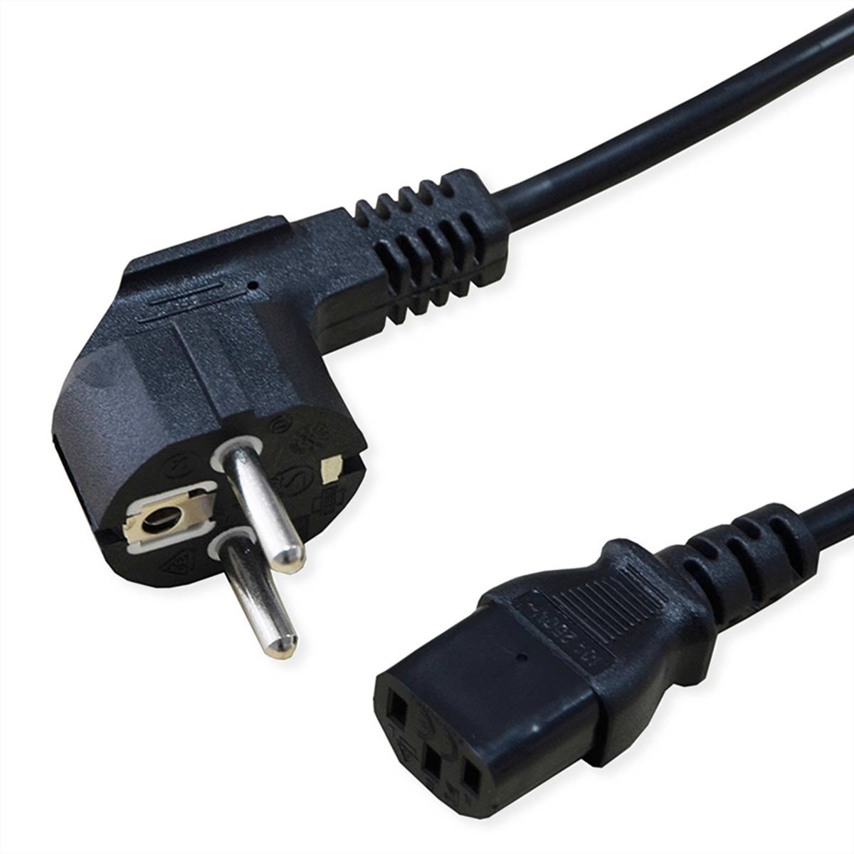 STANDARD Netzkabel, gerade IEC-Buchse, schwarz, 1,8 m Kabel Stromkabel extern