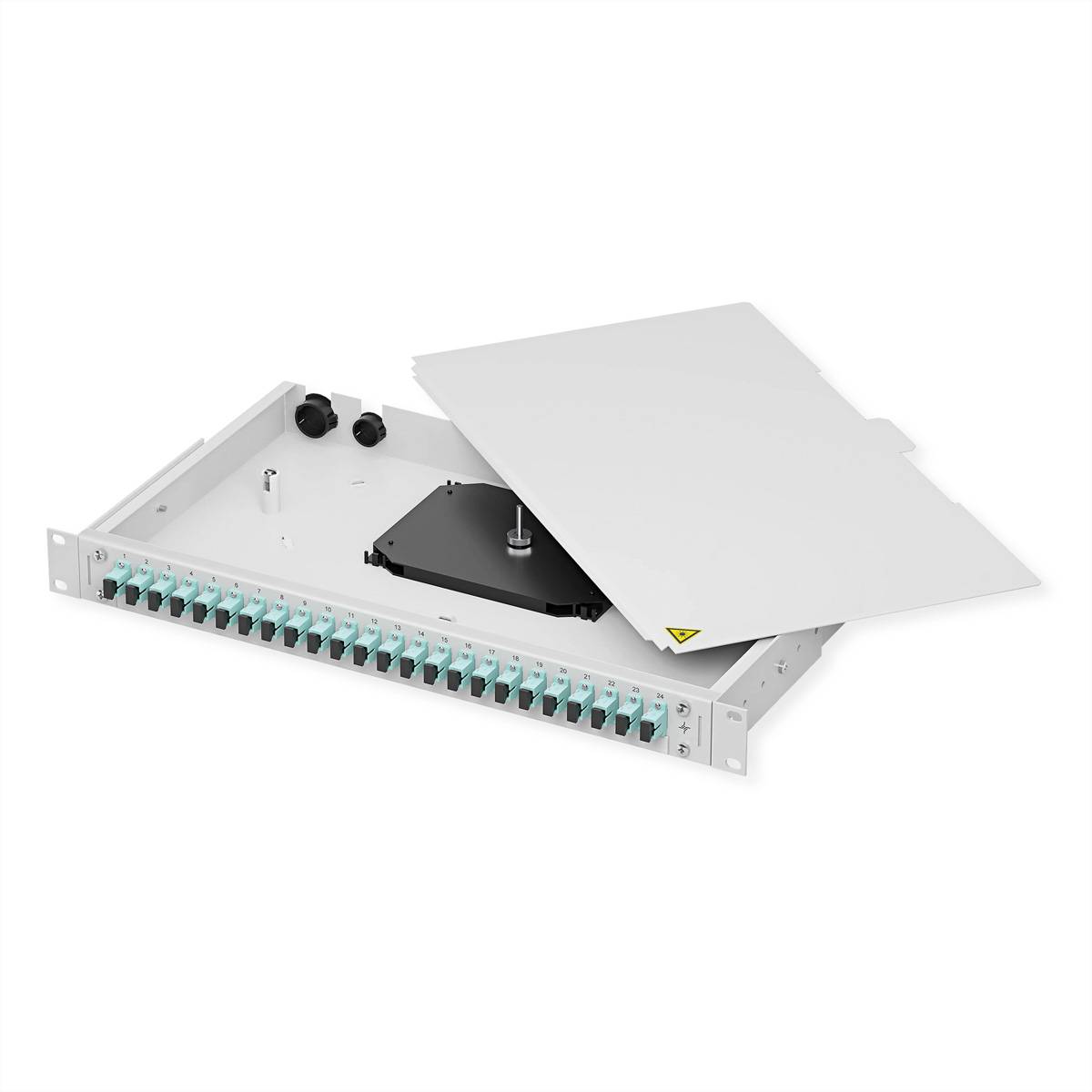 TELEGÄRTNER BASIS V LWL-Panel, Kupplgn 12xLC Dx, blau, OS2 Netzwerk-Passivkomponenten Patchpanel