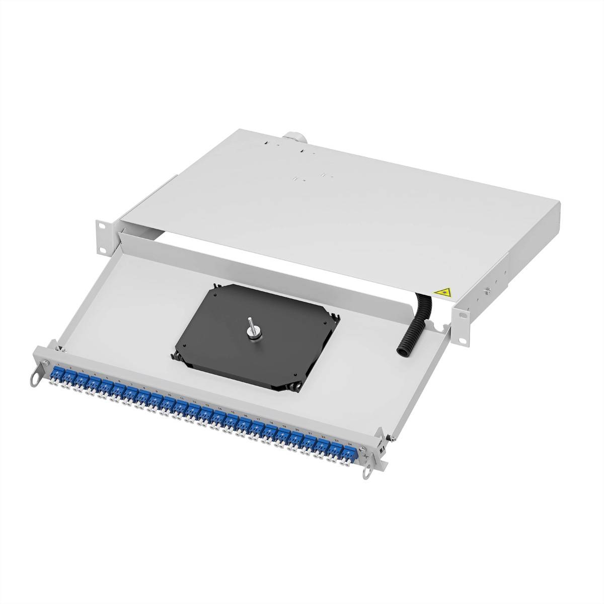 Telegärtner PROFI V LWL-Panel, Kpplgn Pigtails, 12xLC Dx, blau, OS2 PC, Grade B LWL Zubehör LWL