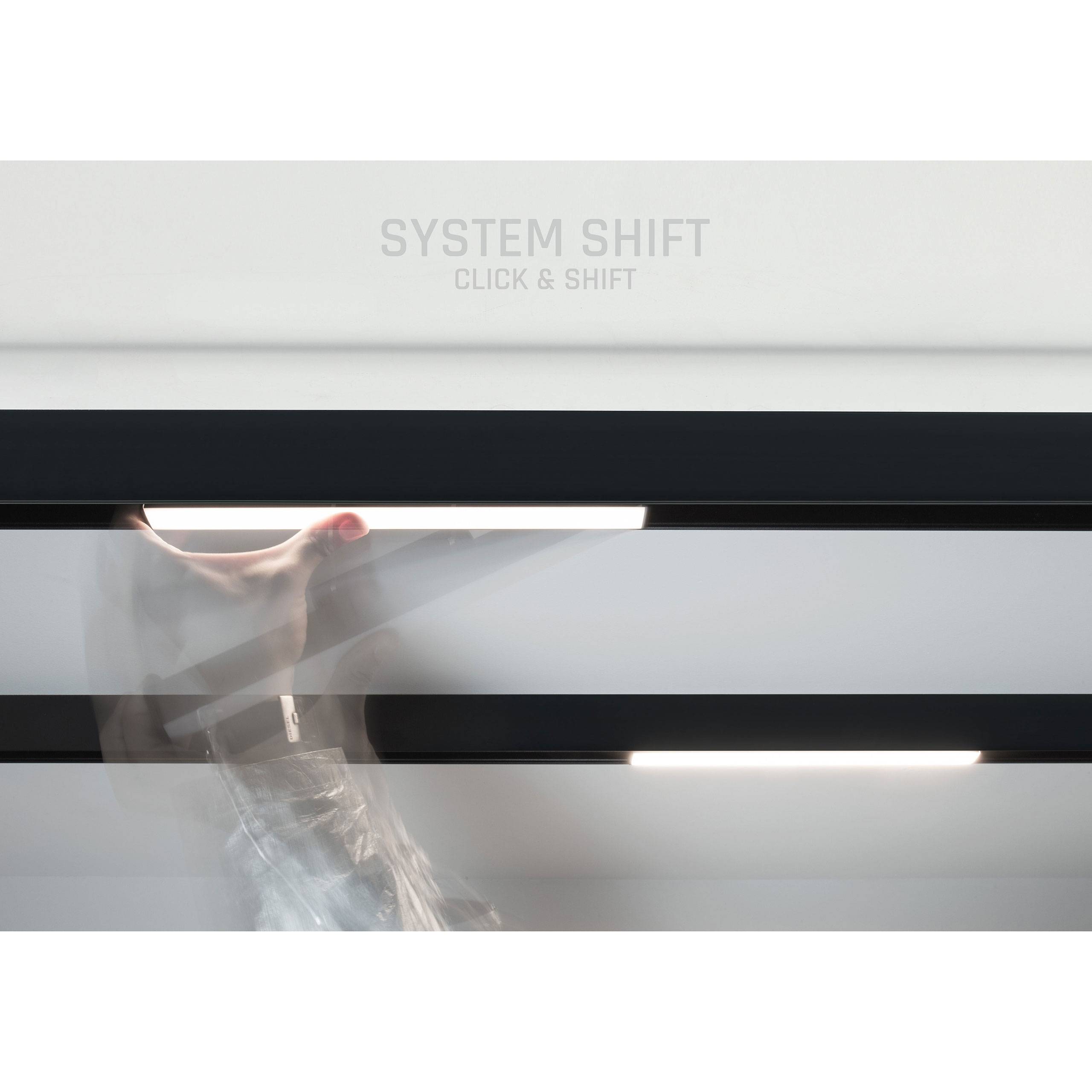 Smarte LED Scheinenleuchte 48V 22W Dimmbar, Zigbee/Hue kompatibel, Schwarz, SHIFT-System