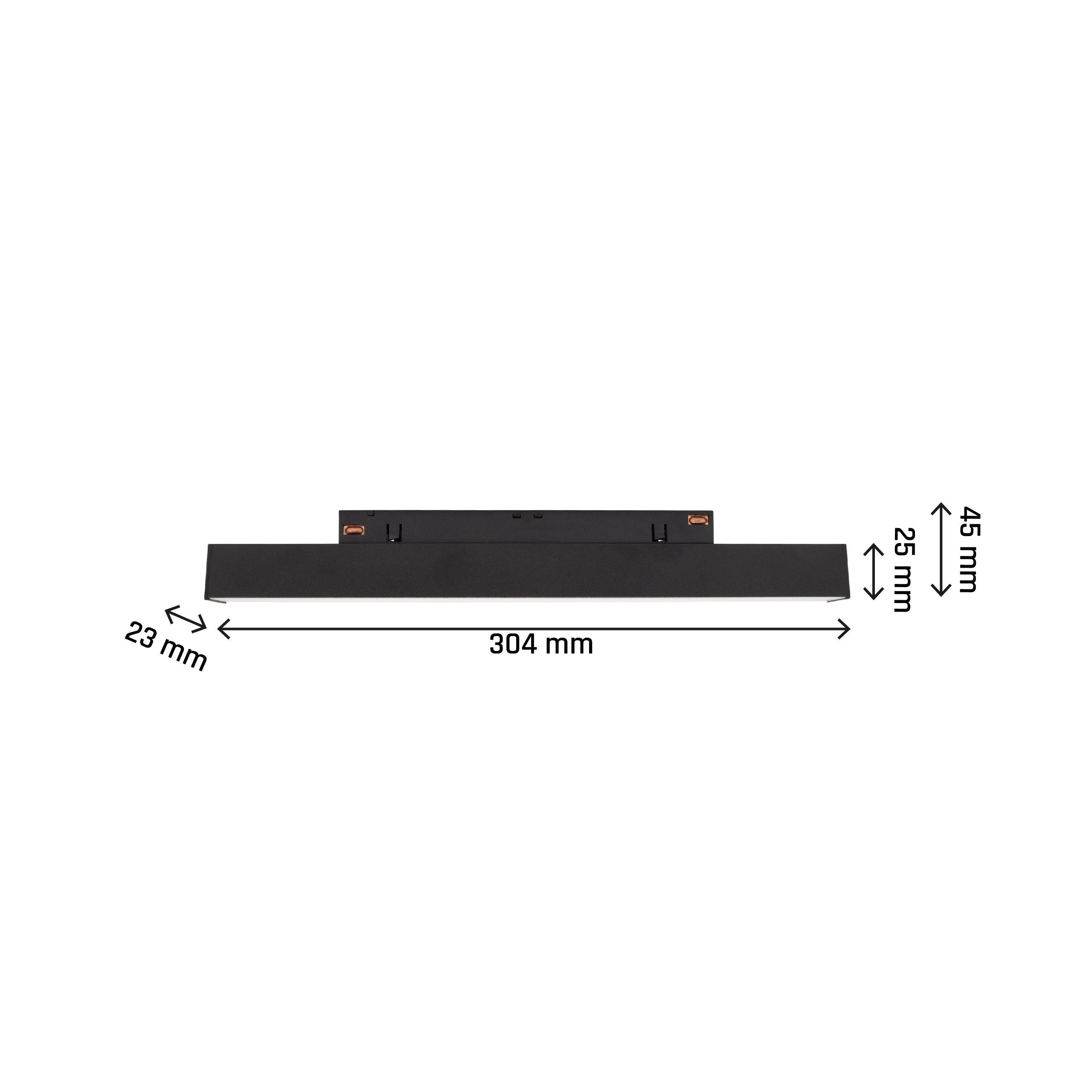 Smarte LED Scheinenleuchte 48V 8W Dimmbar, Zigbee/Hue kompatibel, Schwarz