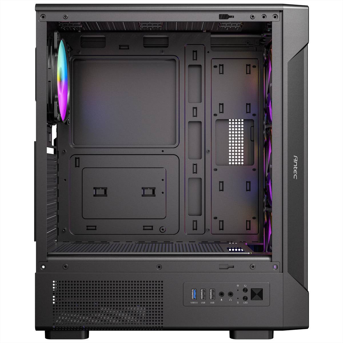 ANTEC VX-320 ARGB ATX, Micro-ATX, ITX Mid Tower Gaming PC Gehäuse, schwarz