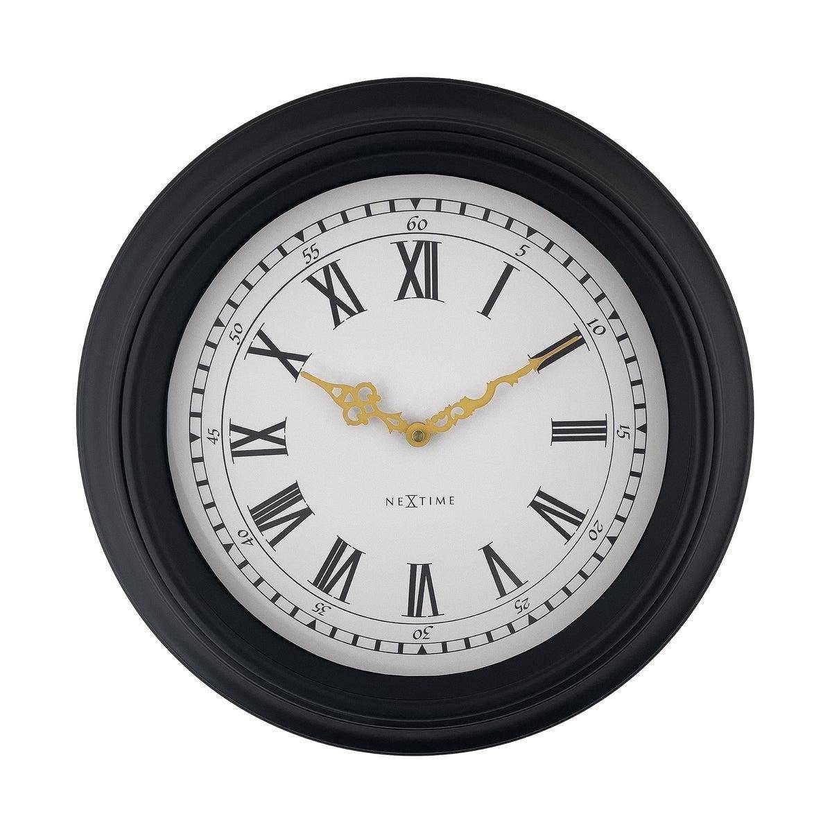 Wanduhr 40 cm - Leise - Schwarz/Grau - Kunststoff - NeXtime 'Chopin'