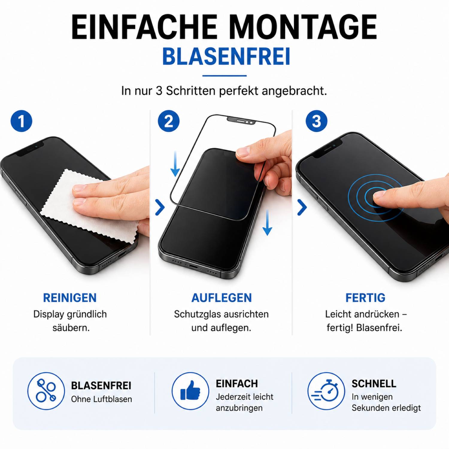 klares 5D | 9H Schutzglas Set für Samsung Galaxy A35 5G