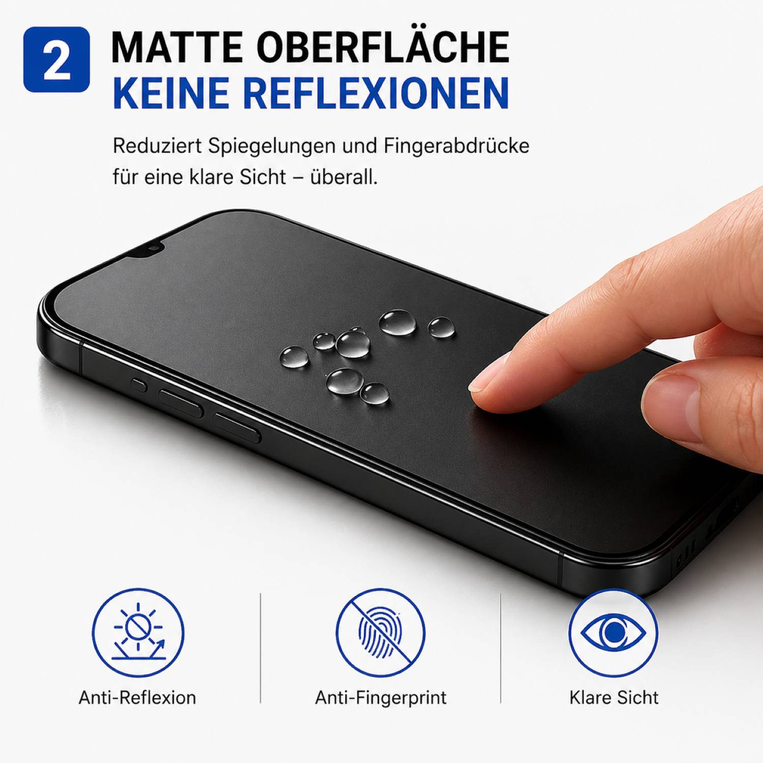 Matt 5D / 9H full cover / full glue Schutzglas Set für Apple iPhone 16e, iPhone 17e, iPhone 13