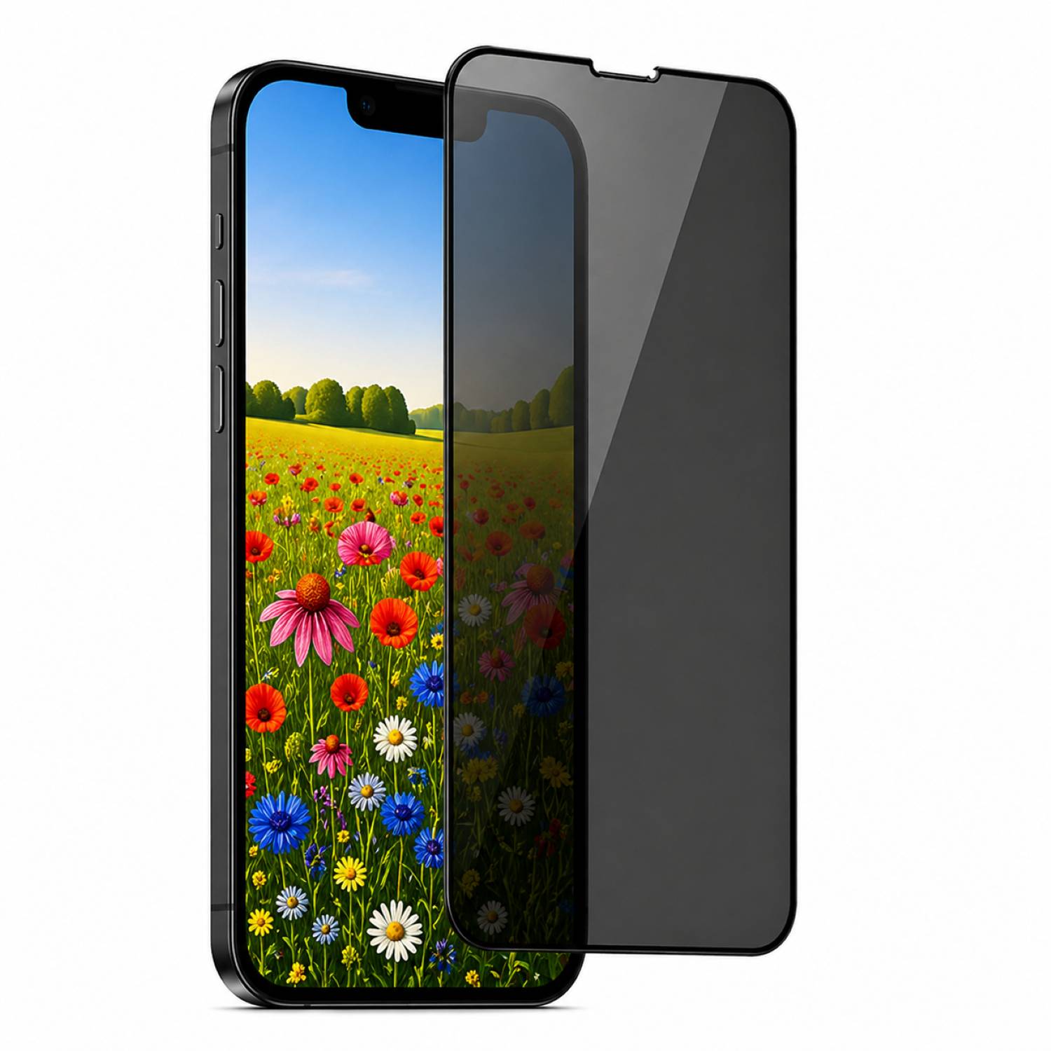 Anti Spy 5D / 9H full cover / full glue Schutzglas Set für Apple iPhone 16e, iPhone 17e, iPhone 13