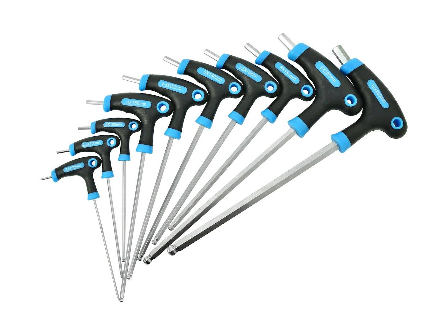 Innensechskant-Stiftschlüssel-Satz T-Griff – 10-tlg. 2–10 mm