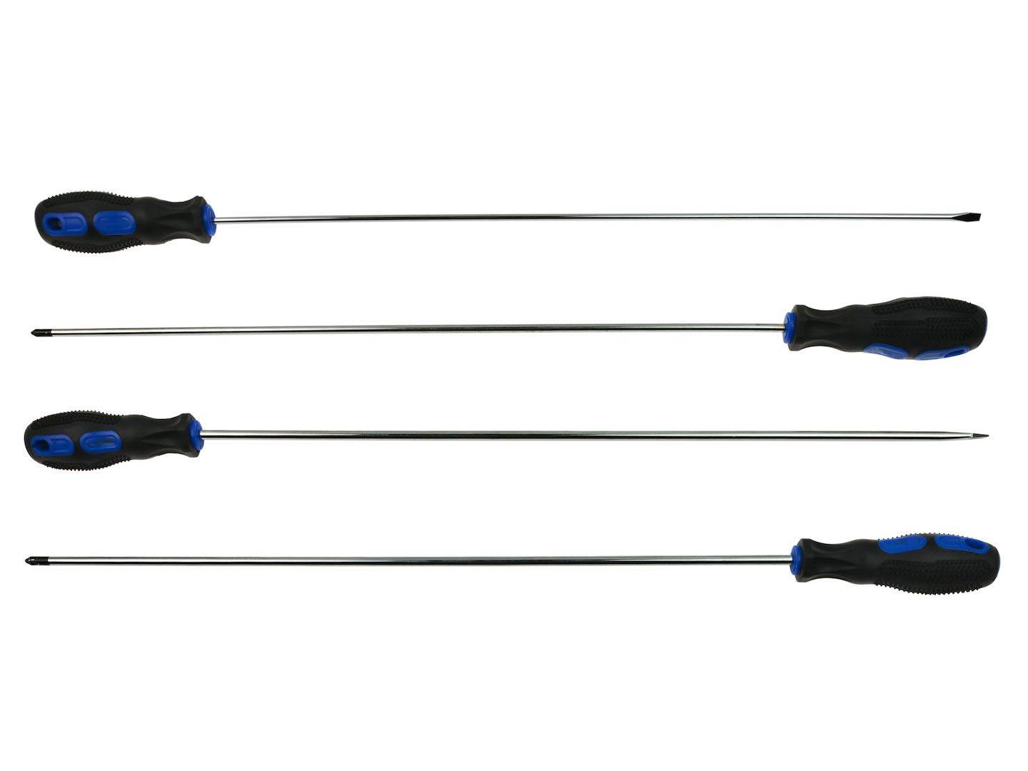 Schraubendreher-Satz Extra Lang – 4-tlg. 450 mm | PH1/PH2/SL4/SL6