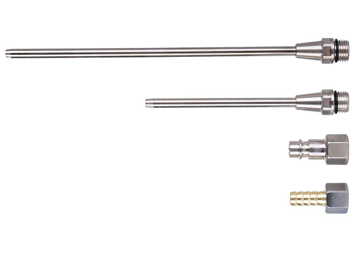 Druckluft-Ausblaspistole 5-tlg. mit 3 Düsen 20/100/180 mm + Anschlusskupplungen