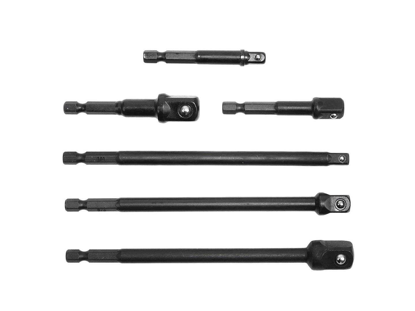 Stecknuss-Adapter & Verlängerungs-Satz – 6-tlg. 1/4"–1/2" für Schlagschrauber