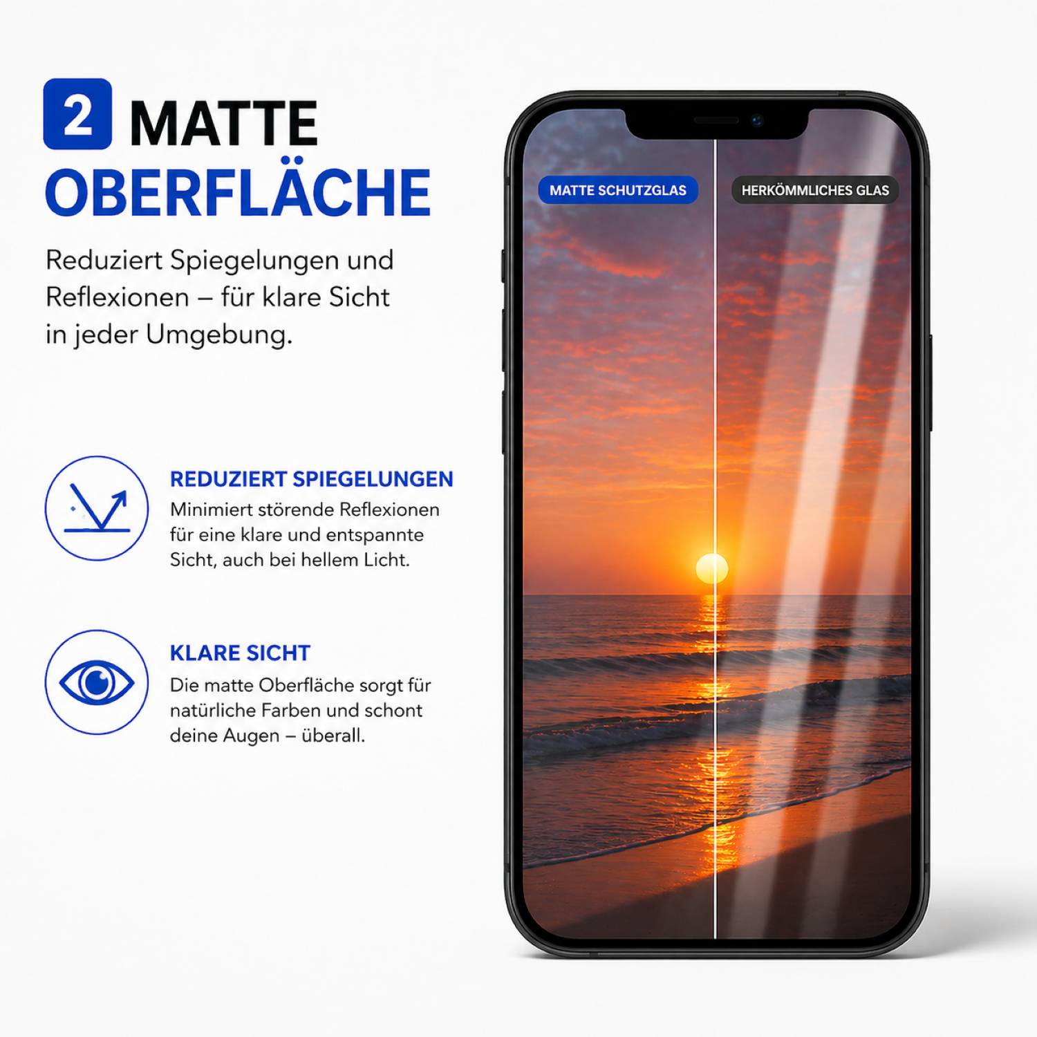 Matt 6D / 9H full cover / full glue Schutzglas Set für Samsung Galaxy A17, A16, M16