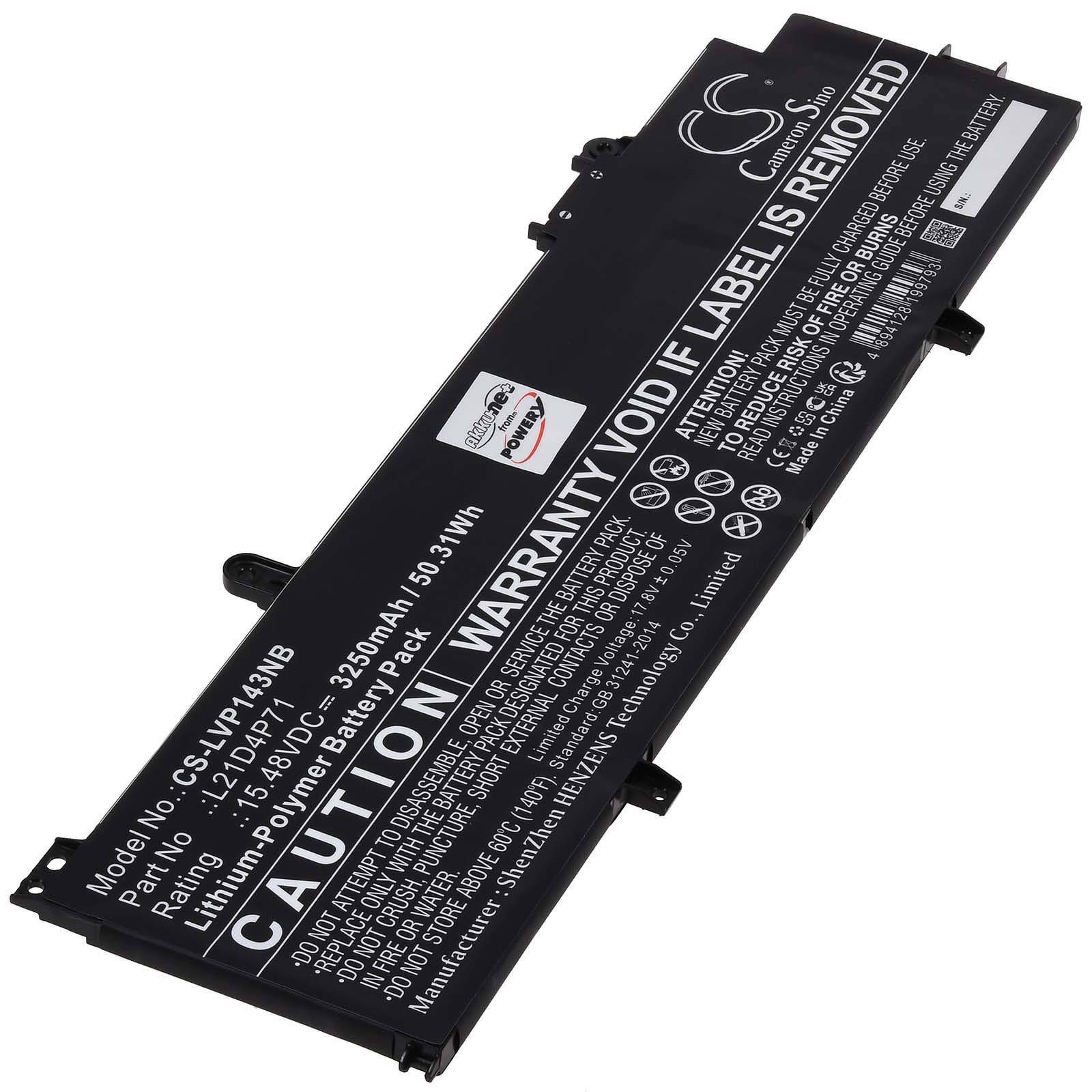 Powery Akku für Lenovo ThinkPad P14s Gen 3 (AMD) 21J50009GE 21J5000HEQ, 15,48V, Li-Polymer